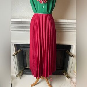 High Street Pleaded Maxi Red Skirt